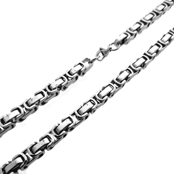 Stalen Koningsketting Zilverkleurig Vierkant Dicht 8mm 60cm 6mm 8720157030973 alles Aramat Jewels chirurgisch staal Geen edelsteen Geen_Parel Geen_steen halskettingen heren ket656-XN13873 Ketting zonder hanger konings Meerdere Maten nakijken PVD Schakelketting Staal Statement ketting tekst uniseks unisex Volwassenen zilverkleurig Zonder_hanger Zonder_steen