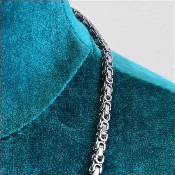 Stalen Koningsketting Zilverkleurig Vierkant Dicht 60cm 6mm 8720157030973 alles Aramat Jewels chirurgisch staal Geen edelsteen Geen_Parel Geen_steen halskettingen heren ket656-XN13873 Ketting zonder hanger konings Meerdere Maten nakijken PVD Schakelketting Staal Statement ketting tekst uniseks unisex Volwassenen zilverkleurig Zonder_hanger Zonder_steen