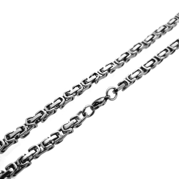 Stalen Koningsketting Zilverkleurig Vierkant Dicht 60cm 6mm 8720157030973 alles Aramat Jewels chirurgisch staal Geen edelsteen Geen_Parel Geen_steen halskettingen heren ket656-XN13873 Ketting zonder hanger konings Meerdere Maten nakijken PVD Schakelketting Staal Statement ketting tekst uniseks unisex Volwassenen zilverkleurig Zonder_hanger Zonder_steen