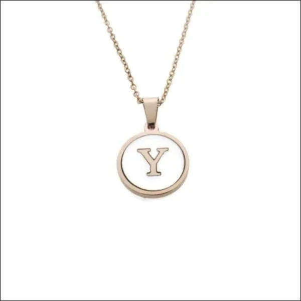 Stalen Letter Ketting Initiaal Schelp Rosékleurig 45cm 16mm Y 16mm 45cm A alles anker C chirurgisch staal dames E foto Geen edelsteen Geen hanger halskettingen J K Ketting met hanger Ketting met initiaal L letter Letterketting Meerdere Varianten Met_hanger Nieuw P Paarlemoer PVD rosékleurig S Schakelketting schelp Schelpenketting Staal tekst uniseks unisex Volwassenen wit Y