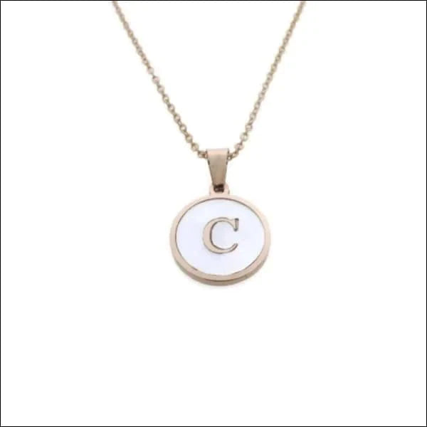 Stalen Letter Ketting Initiaal Schelp Rosékleurig 45cm 16mm C 16mm 45cm A alles anker C chirurgisch staal dames E foto Geen edelsteen Geen hanger halskettingen J K Ketting met hanger Ketting met initiaal L letter Letterketting Meerdere Varianten Met_hanger Nieuw P Paarlemoer PVD rosékleurig S Schakelketting schelp Schelpenketting Staal tekst uniseks unisex Volwassenen wit Y