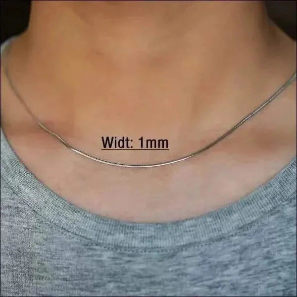 Stalen Slangenketting Zilverkleur-Meerdere lengtes 1.3mm 1.5mm 1mm 2mm 45cm 50cm 55cm 60cm 65cm 70cm 75cm 80cm alles chirurgisch staal dames Geen edelsteen Geen hanger Geen_Parel Geen_steen Halskettingen Ketting zonder hanger Minimalistische ketting PVD schakelketting slangen Staal uniseks unisex Volwassenen zilverkleurig Zonder_hanger Zonder_steen