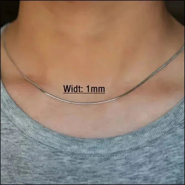 Stalen Slangenketting Zilverkleur-Meerdere lengtes 1.3mm 1.5mm 1mm 2mm 45cm 50cm 55cm 60cm 65cm 70cm 75cm 80cm alles chirurgisch staal dames Geen edelsteen Geen hanger Geen_Parel Geen_steen Halskettingen Ketting zonder hanger Minimalistische ketting PVD schakelketting slangen Staal uniseks unisex Volwassenen zilverkleurig Zonder_hanger Zonder_steen