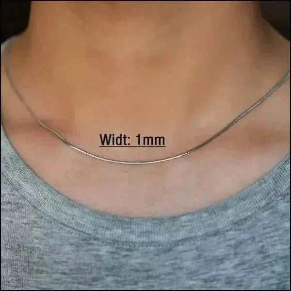Stalen Slangenketting Zilverkleur-Meerdere lengtes 1.3mm 1.5mm 1mm 2mm 45cm 50cm 55cm 60cm 65cm 70cm 75cm 80cm alles chirurgisch staal dames Geen edelsteen Geen hanger Geen_Parel Geen_steen Halskettingen Ketting zonder hanger Minimalistische ketting PVD schakelketting slangen Staal uniseks unisex Volwassenen zilverkleurig Zonder_hanger Zonder_steen