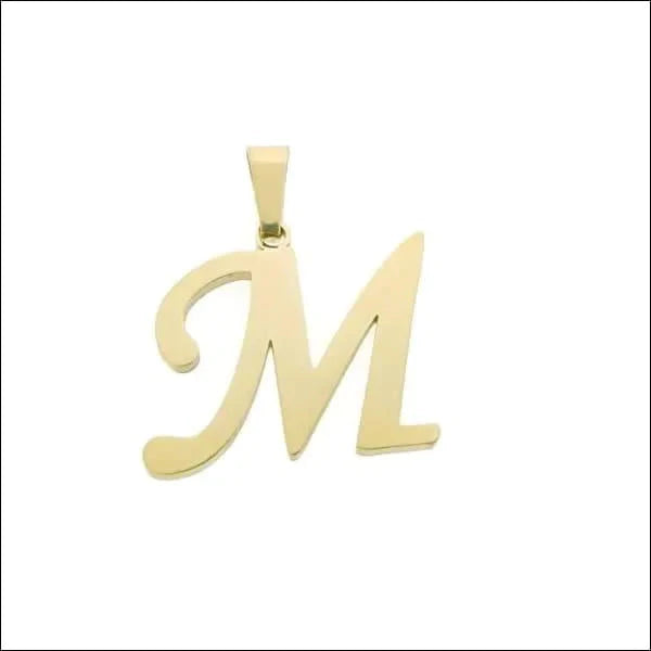 Stalen Goudkleurige Letter Hanger Initiaal M 14mm 17mm 8720157001928 A alles Aramat Jewels B C chirurgisch staal D E F G Geen edelsteen Geen hanger Geen steen goudkleurig H hangers I J K L let-B letter Letterhanger M Meerdere Varianten N O P PVD Q R S Staal T tekst U unisex V Volwassenen W X Y Z zonder_ketting Zonder_steen