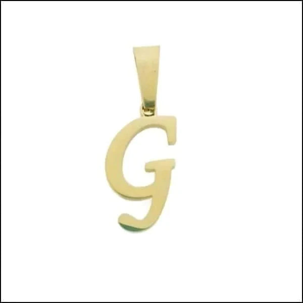 Stalen Goudkleurige Letter Hanger Initiaal G 14mm 17mm 8720157001928 A alles Aramat Jewels B C chirurgisch staal D E F G Geen edelsteen Geen hanger Geen steen goudkleurig H hangers I J K L let-B letter Letterhanger M Meerdere Varianten N O P PVD Q R S Staal T tekst U unisex V Volwassenen W X Y Z zonder_ketting Zonder_steen