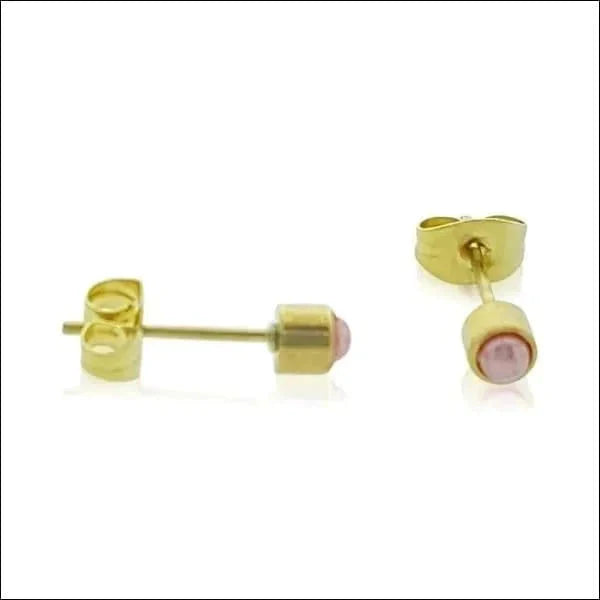 Parel Oorbellen-4mm-staal- Goudkleurig/Roze 4mm 8720157009931 alles Aramat Jewels chirurgisch staal dames geel Geen hanger Geen oormodel goudkleurig grijs kinderen Kleur_Goudkleurig Kleur_Zwart Meerdere kleuren oorbellen parel PVD roze Staal Volwassenen wit zilverkleurig Zwart zweerknopjes