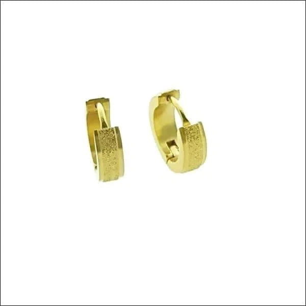 Stalen Oorringen 14mm Goudkleur Sandblasted midden-14x4mm 14mm alles bol chirurgisch staal dames Geen edelsteen Geen hanger Geen_Parel goudkleurig heren Meerdere Varianten oorbellen Oorringen oorringetjes PVD sandblasted Soort sieraad_Oorringen Staal uniseks Volwassenen zirkonia zonder hanger Zonder_hanger zweerknopjes