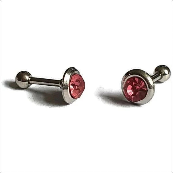 Helixpiercing Met Steentje Roze 1.2mm 6mm alles Barbell chirurgisch staal dames Helix helixpiercings jin kristal nakijken Oor piercing Piercings PVD rond roze Staal Stud tekst Volwassenen zilverkleurig zonder steen Zonder_steen