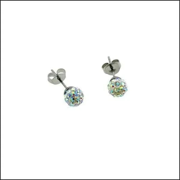 Oorbellen | Shamballa Bolletjes Oorstekers Aqua
