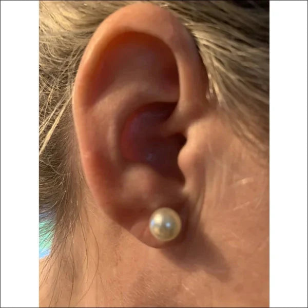Pareloorbellen Wit Goudkleurig Staal 8mm 8mm alles chirurgisch staal dames Geen hanger goudkleurig oorbellen oormodel parel PVD Staal Volwassenen zweerknopjes