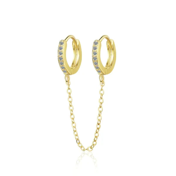 Goldplated Zilveren Oorringetjes Met Kettinkje 10mm 925 Goldplated 10mm alles anenjery dames Geen oormodel Geen_Parel Goldplated goudkleurig Helix helixpiercings kinderen Meerdere kleuren Met_ketting Met_steen Nieuw Oor oorbellen Oorringen oorringetjes Plating (gouden of zilveren laagje) rond silver Soort sieraad_Oorringen transparant unisex zilver zirkonia
