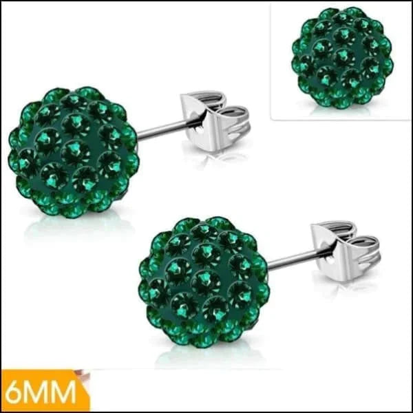 Oorbellen | Shamballa Bolletjes Oorstekers Aqua