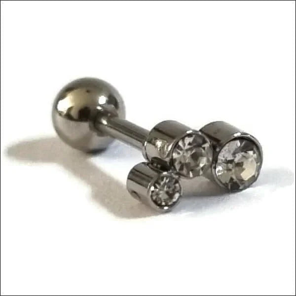 Oorpiercing Tragus Piercing Met Steentjes Transparant 1.2mm 6mm alles bar Barbell chirurgisch staal dames Helix helixpiercings Met_steen nakijken Oor piercing Piercings PVD Staal tekst transparant Volwassenen zilverkleurig zirkonia