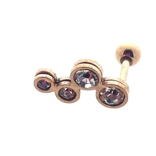 Helixpiercing Rosékleurig 4 Steentjes alles helixpiercings nakijken niet geupdated Oor piercing Piercings rosékleurig tekst Volwassenen