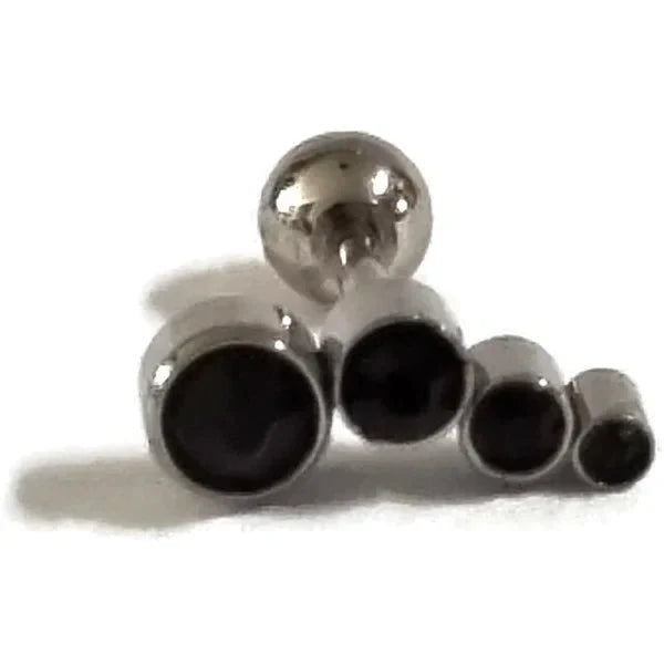 Helixpiercing Tragus Piercing Met 4 Steentjes Zwart Links 6mm alles chirurgisch staal dames Helix helixpiercings heren links Met_steen nakijken Oor piercing Piercings PVD Staal tekst uniseks unisex Volwassenen zilverkleurig zirkonia zwart