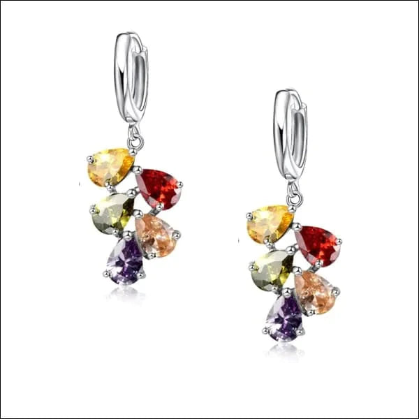 Zilveren Oorringen Met Druppels Zirkonia Multi Kleur 12mm alles blauw dames Donker Blauw druppel factory-outlet Geen oormodel Geen_Parel kinderen Meerdere kleuren Met_steen Multi Kleur Multikleur multikleurig oorbellen Oorringen oorringetjes rood silver transparant Volwassenen zilver zirkonia Zonder_hanger zwart