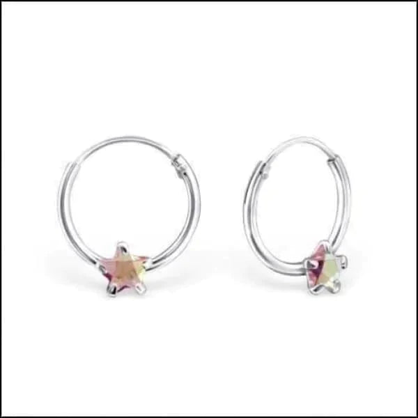 Zilveren Kinder Oorringen Met Ster Zirkonia Roze AB alles Aramat Jewels champagne elf925 geel kinderen Licht Groen lila Meerdere kleuren Met_steen niet geupdated Nieuw Olijf groen oor521-23564 oorbellen Oorringen oorringetjes oranje paars plastick rood roze Roze AB silver Soort sieraad_Oorringen ster transparant zilver zirkonia zonder hanger Zonder_hanger