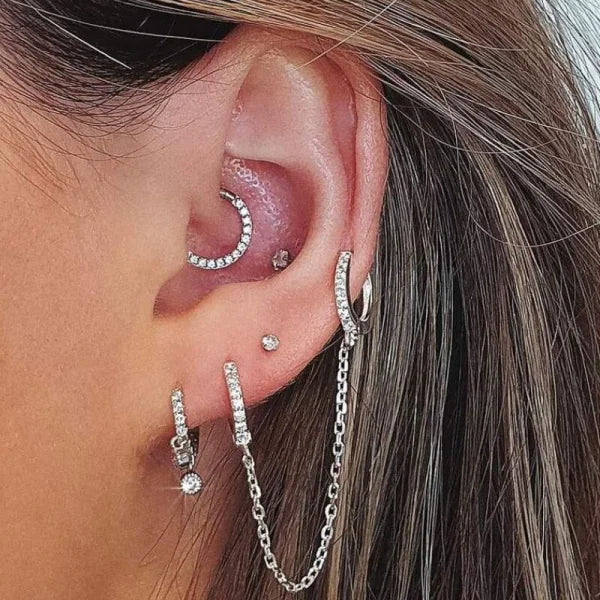 Goldplated Zilveren Oorringetjes Met Kettinkje 10mm 925 10mm alles anenjery dames Geen oormodel Geen_Parel Goldplated goudkleurig Helix helixpiercings kinderen Meerdere kleuren Met_ketting Met_steen Nieuw Oor oorbellen Oorringen oorringetjes Plating (gouden of zilveren laagje) rond silver Soort sieraad_Oorringen transparant unisex zilver zirkonia