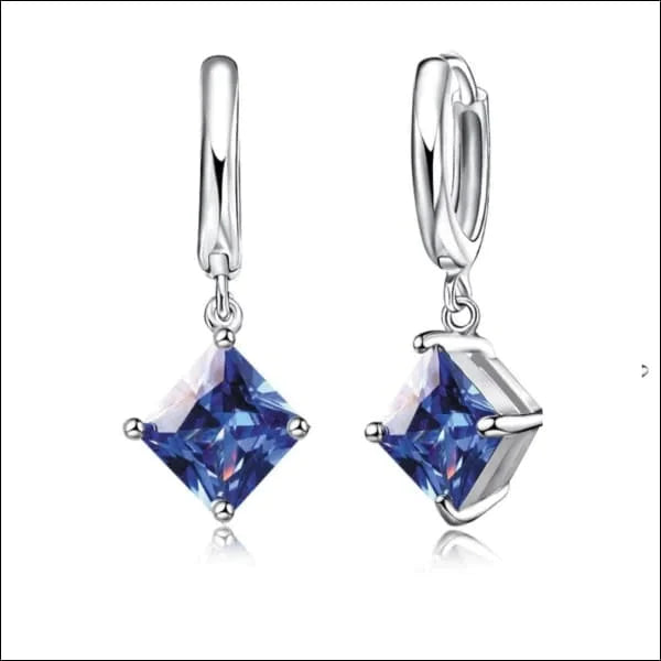 Zilveren Oorringetjes Met Zirkonia Ruit Donker Blauw 12mm alles dames Donker Blauw factory-outlet geboortesteen Geen oormodel Geen_Parel groen kinderen Meerdere kleuren Met_hanger Met_steen olijf_groen oorbellen Oorringen oorringetjes Paars Roze ruit silver Soort sieraad_Oorringen Volwassenen zilver zirkonia