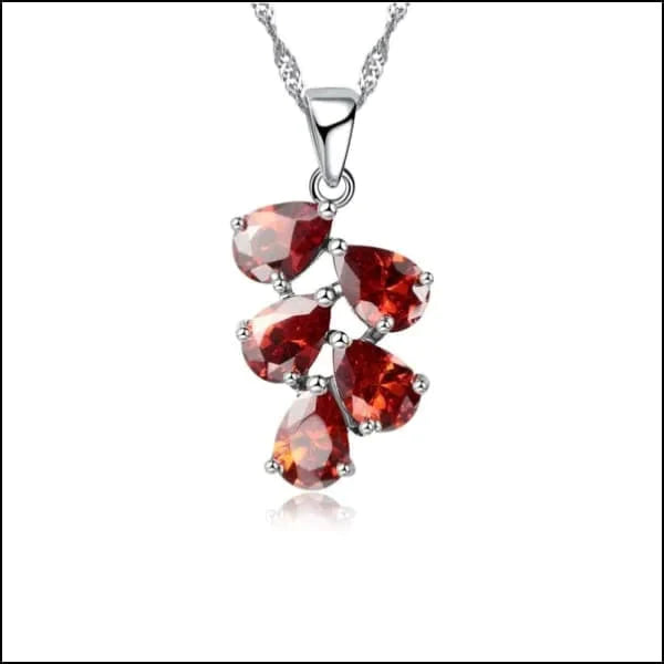 Zilveren Dames Halsketting Met Druppels 45cm Rood 45cm alles blauw dames Donker Blauw donker_blauw druppel factory-outlet Geen_Parel Halskettingen Ketting met hanger Meerdere kleuren Met_hanger Met_ketting Met_steen Multi kleur multikleurig rood Schakelketting silver Singapore Statement ketting transparant Volwassenen zilver zirkonia zwart