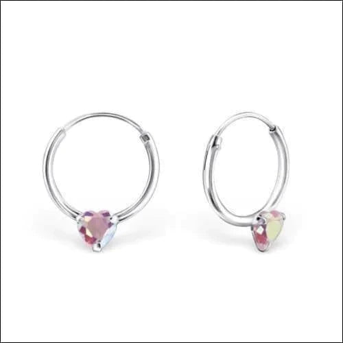 Zilveren Oorringen 12mm Hartje Zirkonia AB Transparant 12mm 8720157003014 alles Aramat Jewels dames elf925 hart kinderen lila Meerdere kleuren Met_steen Multikleur oor523-23562 oorbellen Oorringen oorringetjes plastick roze silver Soort sieraad_Oorringen zilver zirkonia zonder hanger Zonder_hanger