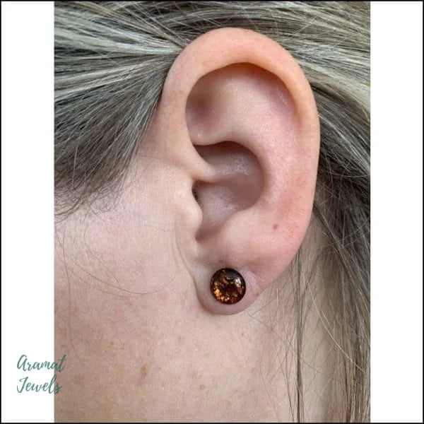 Oorbellen | Glitter Oorstekers Acryl Staal 8mm