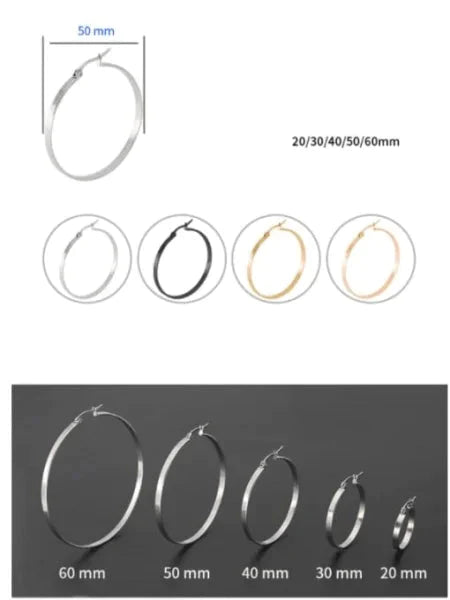 Gladde Oorringen Staal 20mm 20mm / Goudkleurig 20mm / Rosékleurig 20mm / Zwart 3.5mm 30mm 30mm / Goudkleurig 30mm / Rosékleurig 30mm / Zwart 40mm 40mm / Goudkleurig 40mm / Rosékleurig 40mm / Zilverkleurig alles Aramat Jewels bewerkt chirurgisch staal dames Geen edelsteen Geen oormodel Geen_Parel Geen_steen glad goudkleurig Meerdere kleuren Meerdere Maten Nieuw oor5094 oorbellen Oorringen oorringetjes PVD rond rosékleurig Staal tomade Volwassenen zilverkleurig Zonder_hanger Zonder_steen zwart zweerknopjes