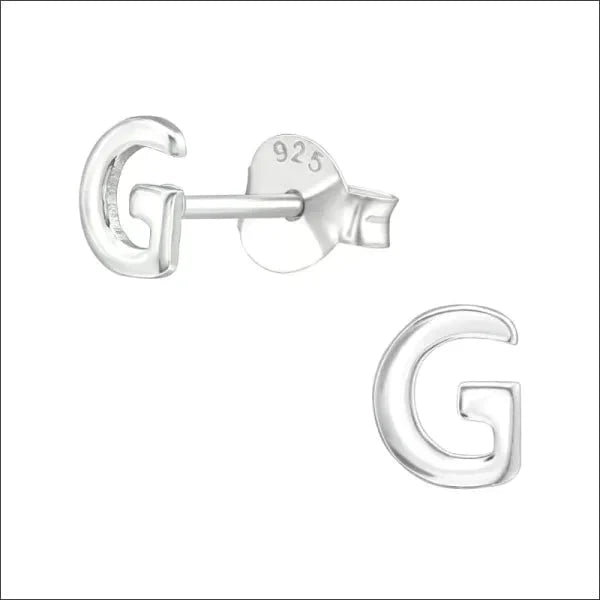 Zilveren Initiaal Oorbellen Letter - G-5x4mm 3mm 5mm 8720157048701 alles Aramat Jewels ® dames elf925 Geen hanger Geen oormodel Geen_Parel Geen_steen kinderen let-B letter Meerdere Maten Meerdere Varianten oorbellen silver zilver Zonder_hanger Zonder_steen