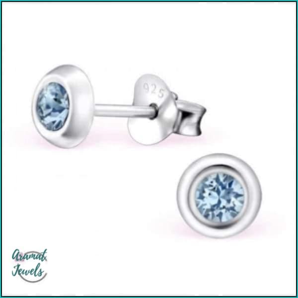 Oorbellen | 925 Sterling Zilveren Oorbellen 5mm Kristal |