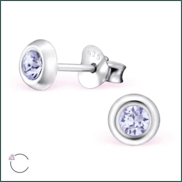 Oorbellen | 925 Sterling Zilveren Oorbellen 5mm Kristal |
