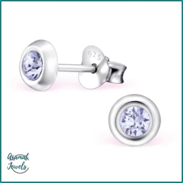 Oorbellen | 925 Sterling Zilveren Oorbellen 5mm Kristal |
