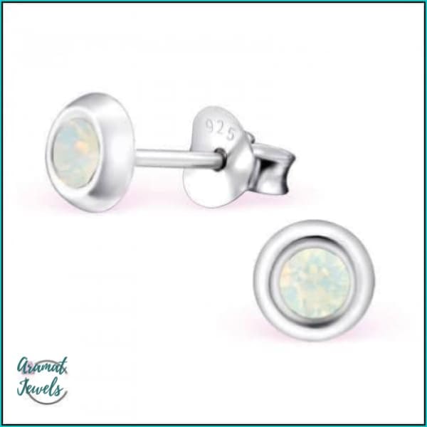 Oorbellen | 925 Sterling Zilveren Oorbellen 5mm Kristal |