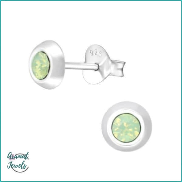 Oorbellen | 925 Sterling Zilveren Oorbellen 5mm Kristal |