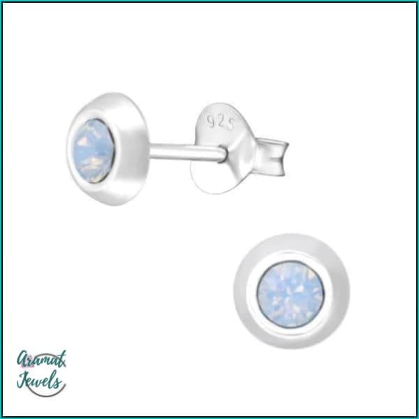 Oorbellen | 925 Sterling Zilveren Oorbellen 5mm Kristal |