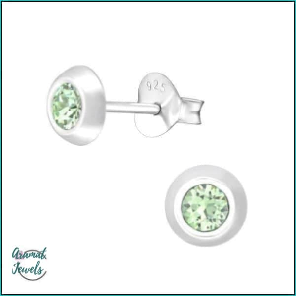 Oorbellen | 925 Sterling Zilveren Oorbellen 5mm Kristal |