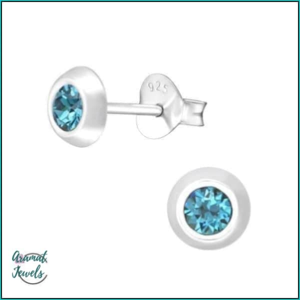 Oorbellen | 925 Sterling Zilveren Oorbellen 5mm Kristal |
