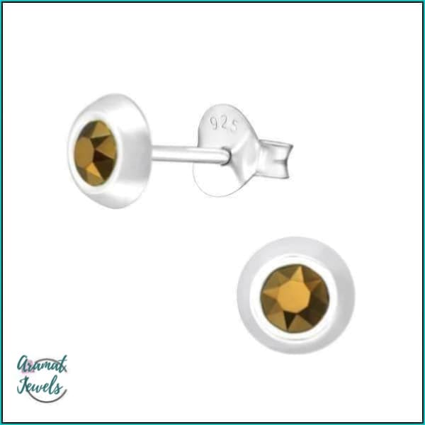 Oorbellen | 925 Sterling Zilveren Oorbellen 5mm Kristal |