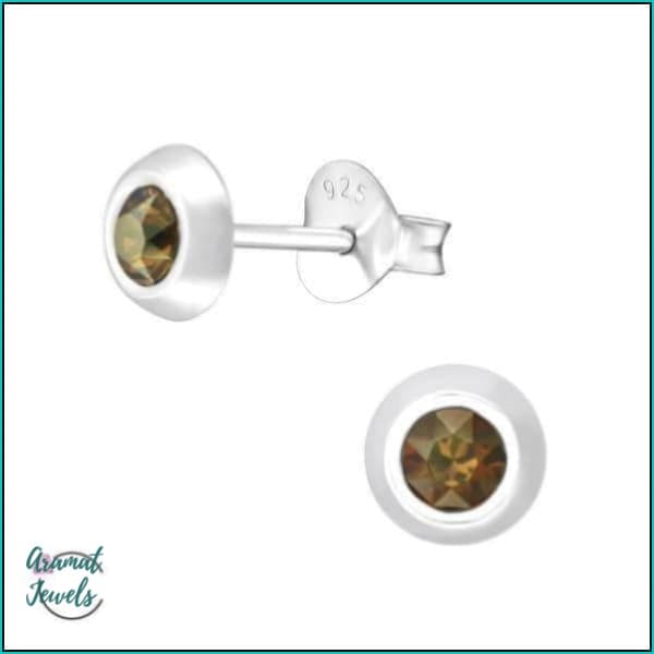 Oorbellen | 925 Sterling Zilveren Oorbellen 5mm Kristal |