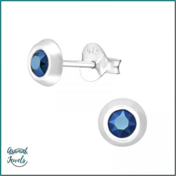 Oorbellen | 925 Sterling Zilveren Oorbellen 5mm Kristal |