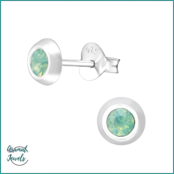 Oorbellen | 925 Sterling Zilveren Oorbellen 5mm Kristal |