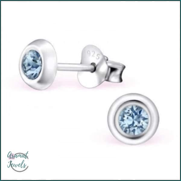 Oorbellen | 925 Sterling Zilveren Oorbellen 5mm Kristal |