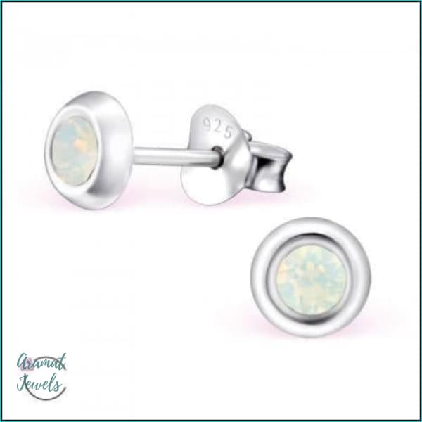 Oorbellen | 925 Sterling Zilveren Oorbellen 5mm Kristal |