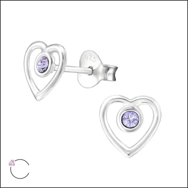 Zilveren Hartjes Oorbellen Zilver/Kristal Lila-7mm 4 x 4 mm 4mm 5 x 5 mm 5mm 6 x 6 mm 6mm 7mm 8720157094180 8mm 9mm alles Apparel & Accessories > Jewelry > Earrings Aramat Jewels dames elf925 emaille Geen hanger Geen oormodel glitter hart kinderen kristal Meerdere Maten Meerdere Varianten Met_steen Nieuw oorbellen plastick silver Volwassenen zilver
