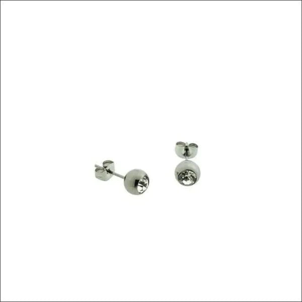 Oorbellen Bol Transparant Zirkonia Chirurgisch Staal 7mm 7mm alles bol chirurgisch staal dames Geen hanger Geen oormodel Geen_Parel Met_steen oorbellen PVD Soort sieraad_Oorbellen Staal transparant Volwassenen zilverkleurig zirkonia zweerknopjes
