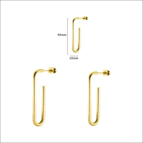 Stalen Rechthoekige Oorbellen 40mm Goudkleur 10mm 40mm alles chirurgisch staal dames Geen edelsteen Geen oormodel geometrisch Goudkleur goudkleurig Meerdere kleuren oorbellen PVD rechthoek Staal tomade unisex Volwassenen zilverkleurig zwart