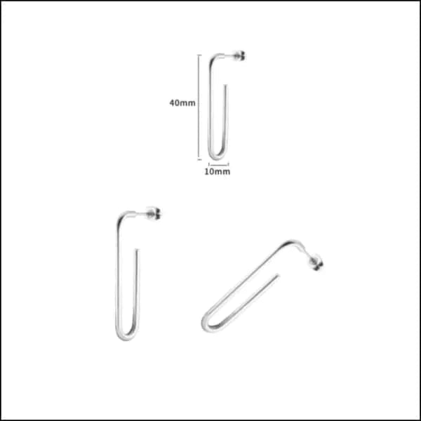 Stalen Rechthoekige Oorbellen 40mm Zilverkleurig 10mm 40mm alles chirurgisch staal dames Geen edelsteen Geen oormodel geometrisch Goudkleur goudkleurig Meerdere kleuren oorbellen PVD rechthoek Staal tomade unisex Volwassenen zilverkleurig zwart