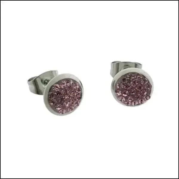 Druzy Oorbellen Zweerknopjes Kristal 8mm Licht Roze 8720157025467 8mm AB Transparant alles Aramat Jewels Blauwgroen Champagne chirurgisch staal dames Donker Blauw Fuchsia Roze Geen hanger kristal Licht Blauw Licht Roze Meerdere kleuren Met_steen Nieuw Olijf groen oorbellen oormodel PVD Rood Roze Soort sieraad_Oorbellen Staal transparant Video Volwassenen zilverkleurig Zwart zweerknopjes