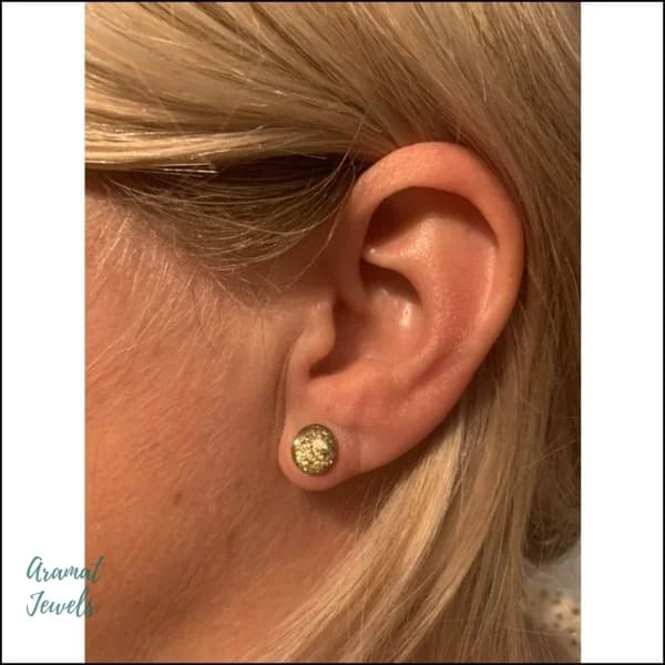 Oorbellen | Glitter Oorstekers Acryl Staal 8mm