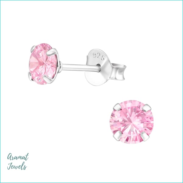 Oorbellen | Ronde Kinder Oorbellen 925 Zilver Kristal |
